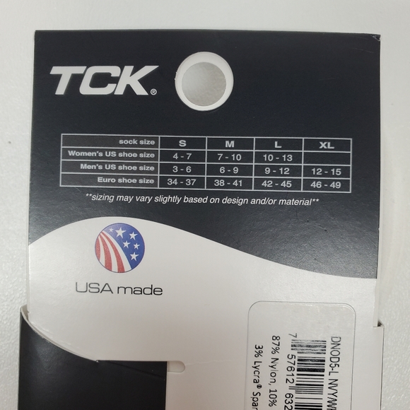 TCK Performance Baseball Softball Socks Black Red White Large(Unisex) - Picture 3 of 6